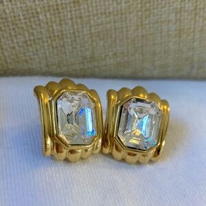Givenchy Paris New York Vintage Earrings Crystals Faceted